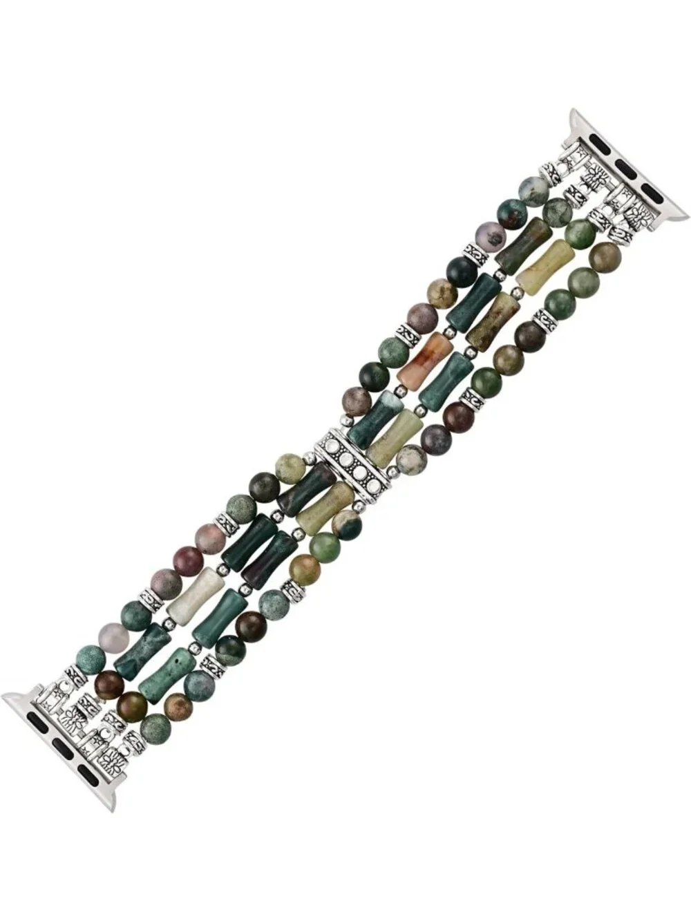 Boho Natural Stone Stretch Watch Band for Apple Watch - Handmade Jasper Design